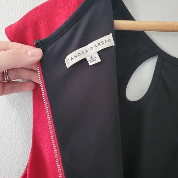 Sandra Darren Red and Black Sheath Dress - Picture 3 of 4